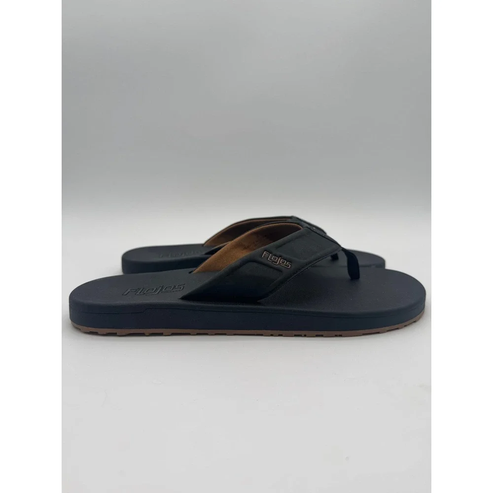 Flojos‎ Mens Flip Flops Size 9 Black Comfort Sandals Casual Beach Thong